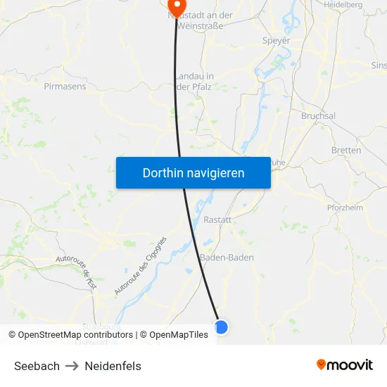 Seebach to Neidenfels map