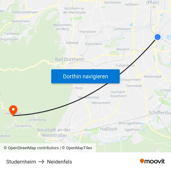 Studernheim to Neidenfels map