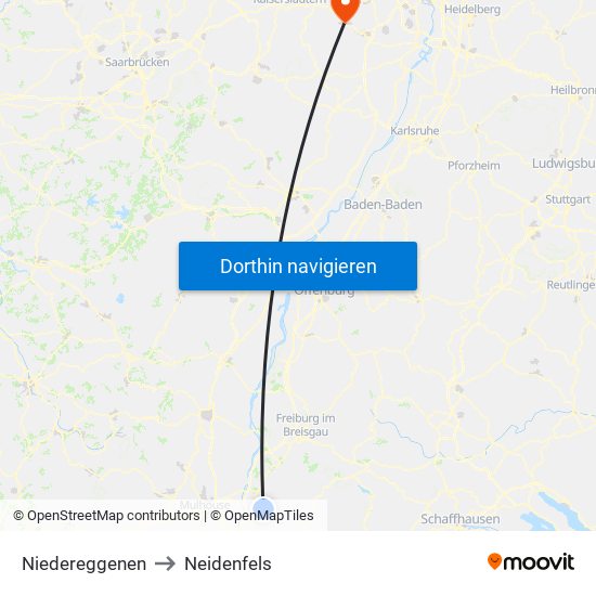 Niedereggenen to Neidenfels map