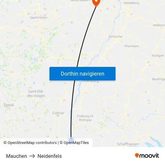 Mauchen to Neidenfels map