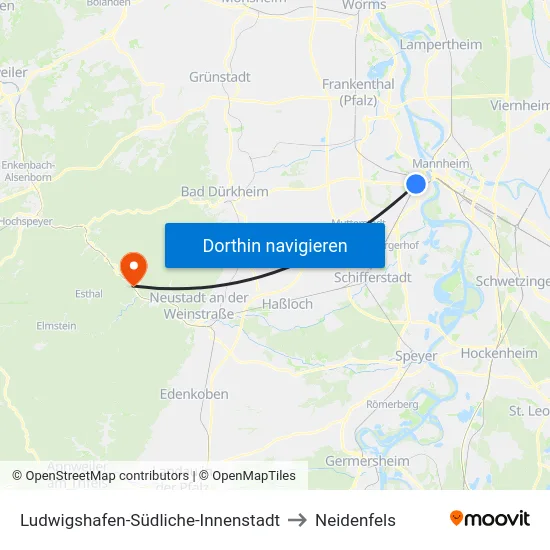 Ludwigshafen-Südliche-Innenstadt to Neidenfels map