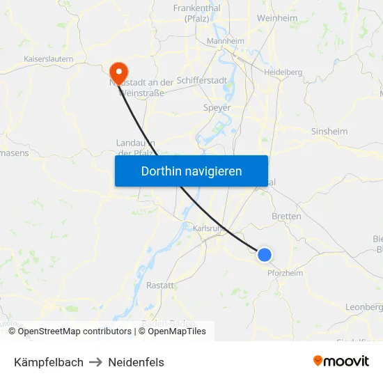 Kämpfelbach to Neidenfels map