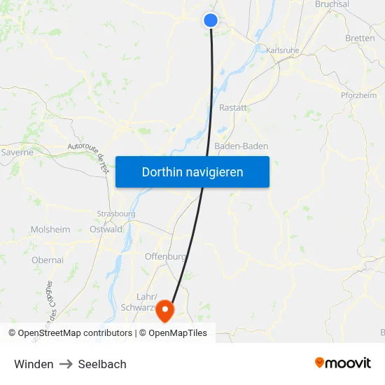 Winden to Seelbach map