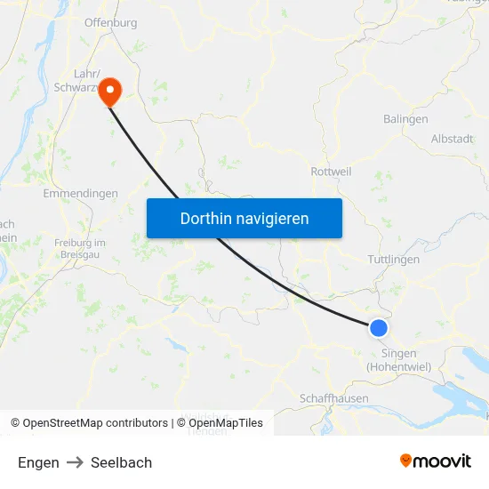 Engen to Seelbach map