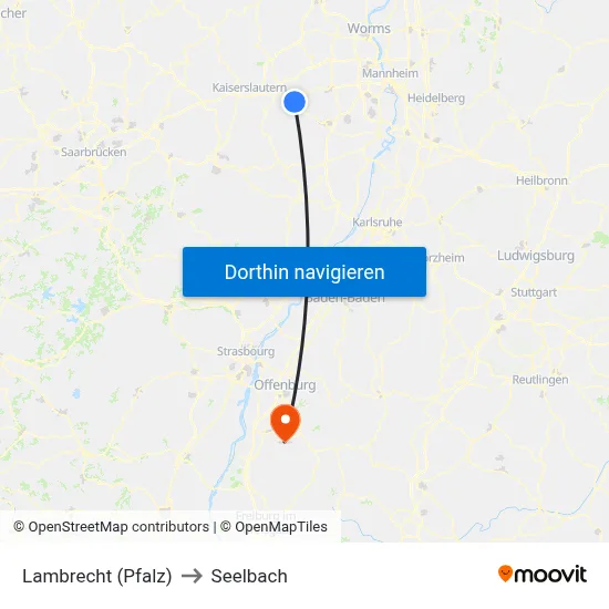 Lambrecht (Pfalz) to Seelbach map