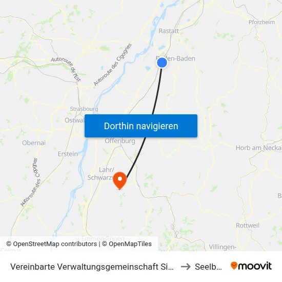 Vereinbarte Verwaltungsgemeinschaft Sinzheim to Seelbach map