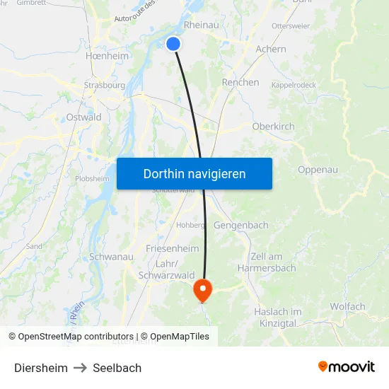 Diersheim to Seelbach map