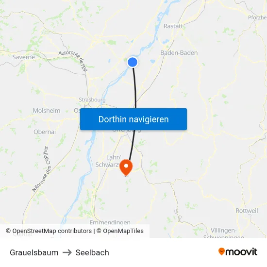 Grauelsbaum to Seelbach map