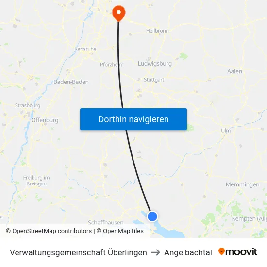 Verwaltungsgemeinschaft Überlingen to Angelbachtal map