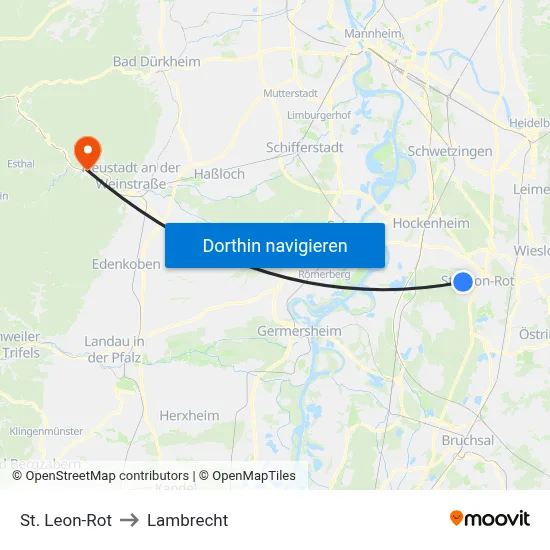 St. Leon-Rot to Lambrecht map