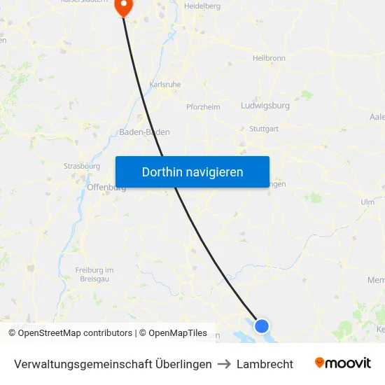 Verwaltungsgemeinschaft Überlingen to Lambrecht map