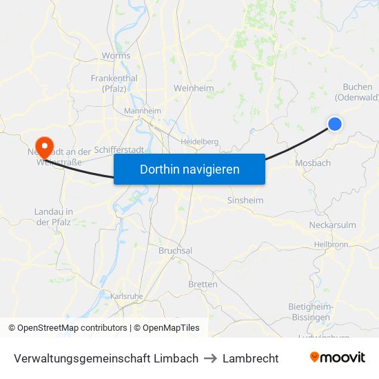 Verwaltungsgemeinschaft Limbach to Lambrecht map