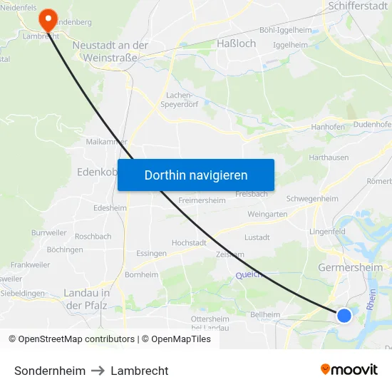Sondernheim to Lambrecht map