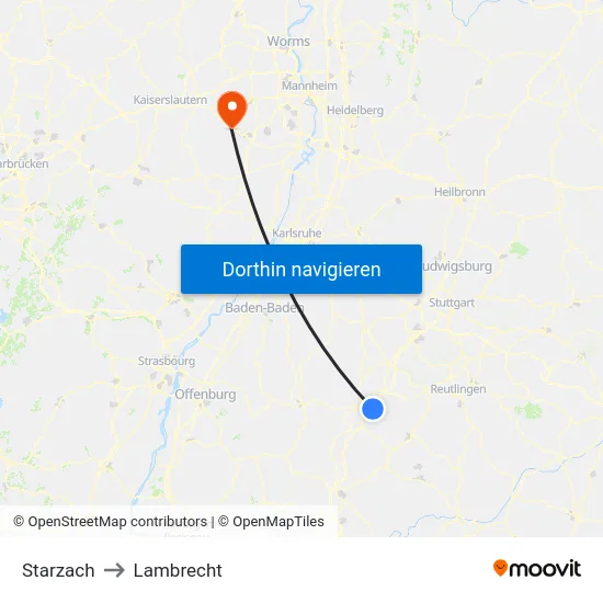 Starzach to Lambrecht map