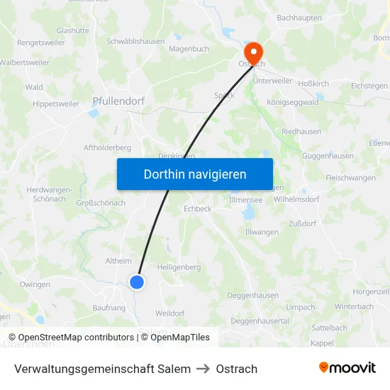 Verwaltungsgemeinschaft Salem to Ostrach map