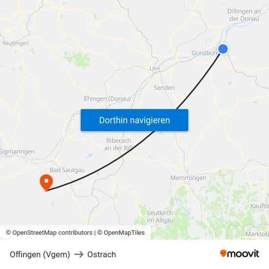 Offingen (Vgem) to Ostrach map