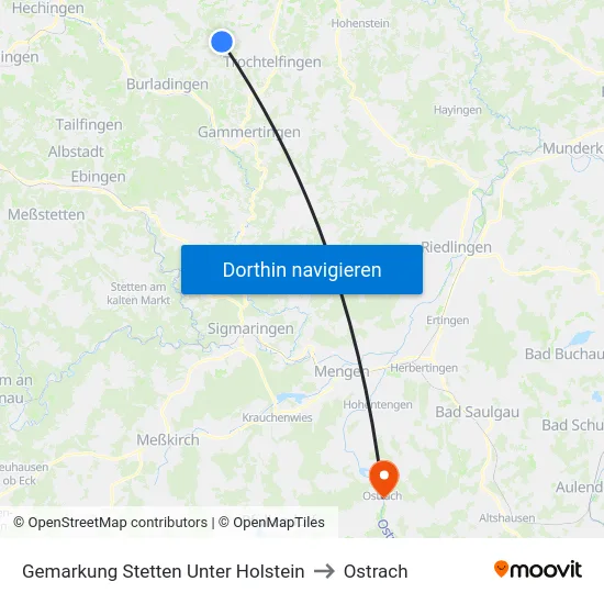 Gemarkung Stetten Unter Holstein to Ostrach map