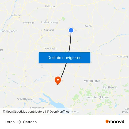 Lorch to Ostrach map