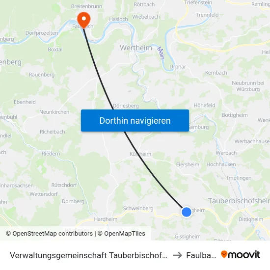Verwaltungsgemeinschaft Tauberbischofsheim to Faulbach map