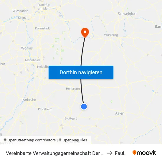 Vereinbarte Verwaltungsgemeinschaft Der Stadt Backnang to Faulbach map