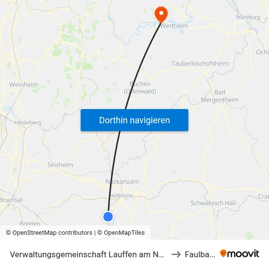 Verwaltungsgemeinschaft Lauffen am Neckar to Faulbach map