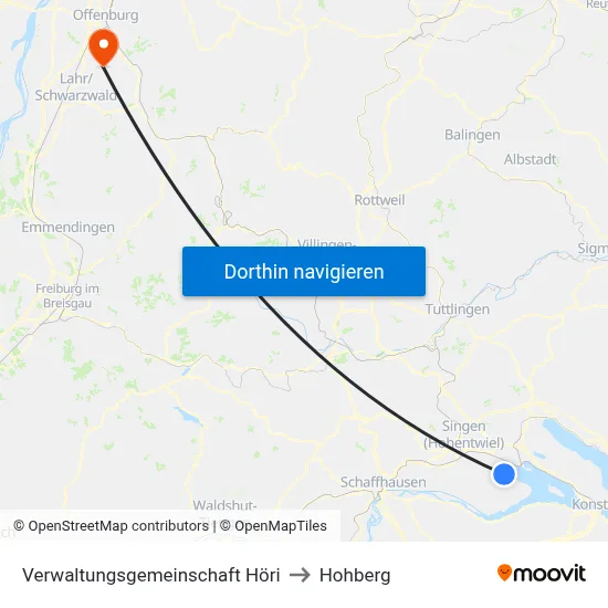 Verwaltungsgemeinschaft Höri to Hohberg map