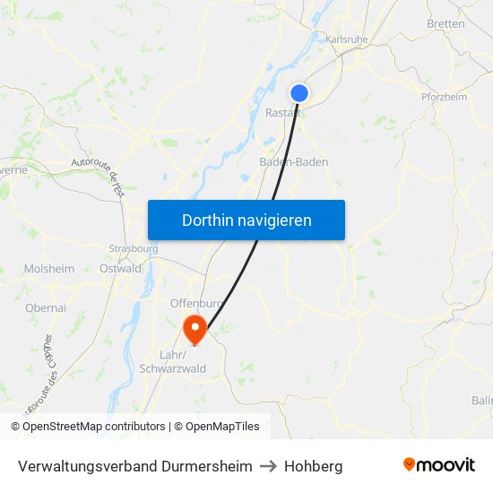 Verwaltungsverband Durmersheim to Hohberg map