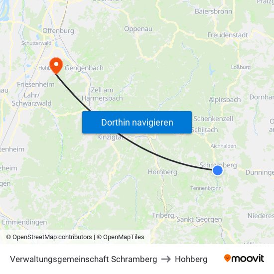 Verwaltungsgemeinschaft Schramberg to Hohberg map
