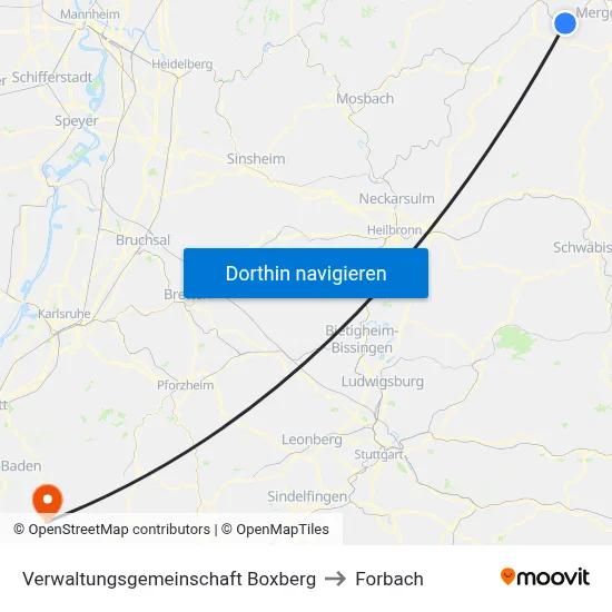 Verwaltungsgemeinschaft Boxberg to Forbach map