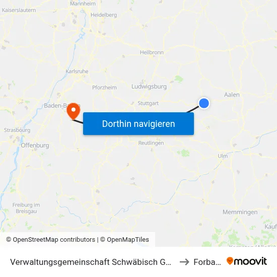 Verwaltungsgemeinschaft Schwäbisch Gmünd to Forbach map
