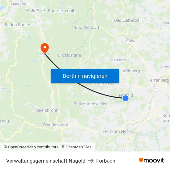 Verwaltungsgemeinschaft Nagold to Forbach map