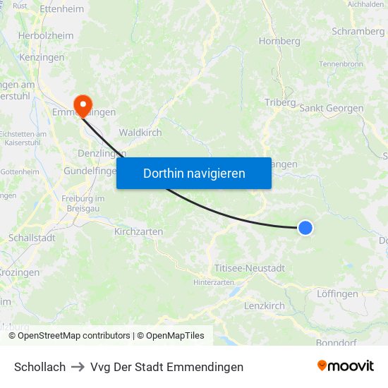 Schollach to Vvg Der Stadt Emmendingen map