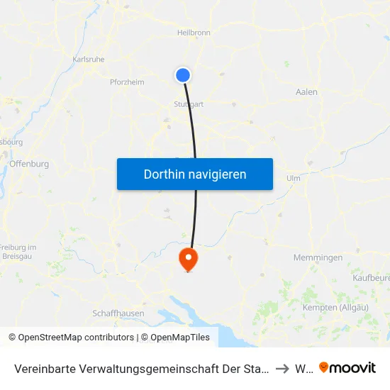 Vereinbarte Verwaltungsgemeinschaft Der Stadt Bietigheim-Bissingen to Wald map