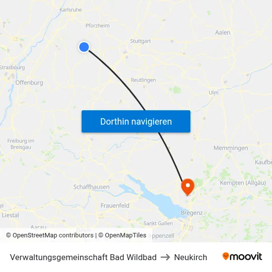 Verwaltungsgemeinschaft Bad Wildbad to Neukirch map