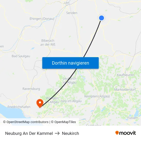Neuburg An Der Kammel to Neukirch map