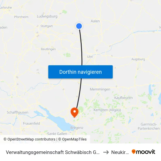 Verwaltungsgemeinschaft Schwäbisch Gmünd to Neukirch map
