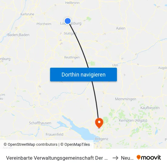 Vereinbarte Verwaltungsgemeinschaft Der Stadt Bietigheim-Bissingen to Neukirch map