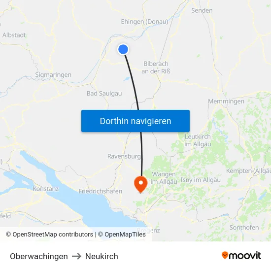 Oberwachingen to Neukirch map