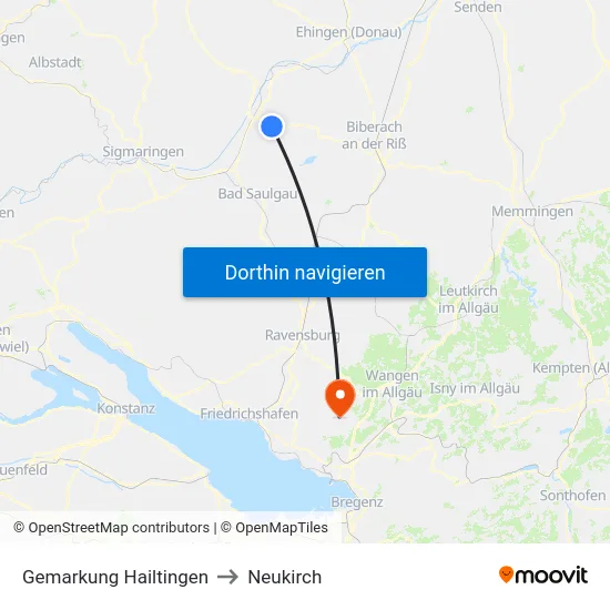Gemarkung Hailtingen to Neukirch map