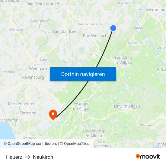 Hauerz to Neukirch map