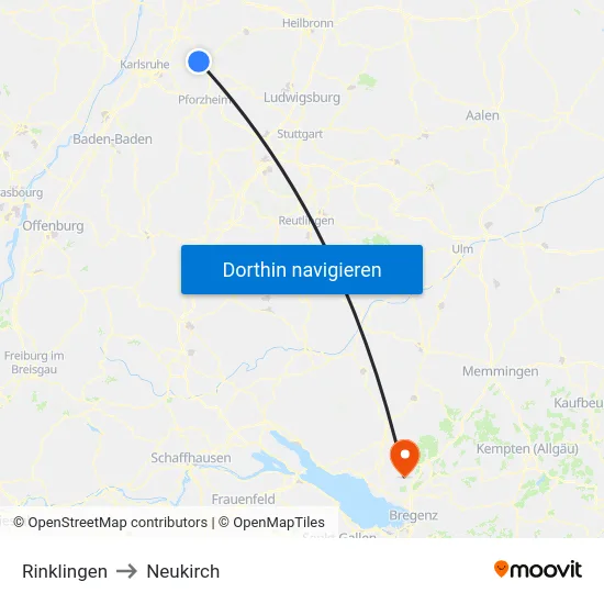 Rinklingen to Neukirch map