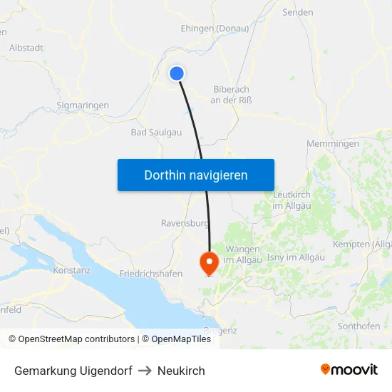 Gemarkung Uigendorf to Neukirch map