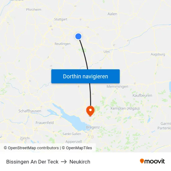 Bissingen An Der Teck to Neukirch map
