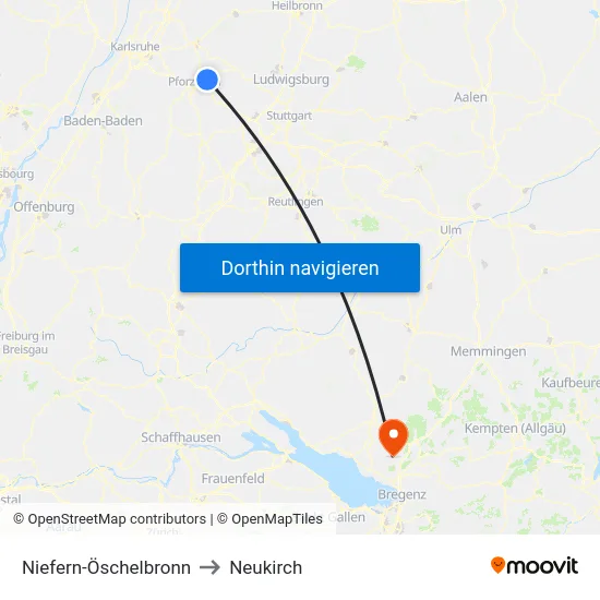 Niefern-Öschelbronn to Neukirch map