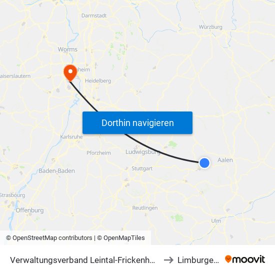 Verwaltungsverband Leintal-Frickenhofer Höhe to Limburgerhof map