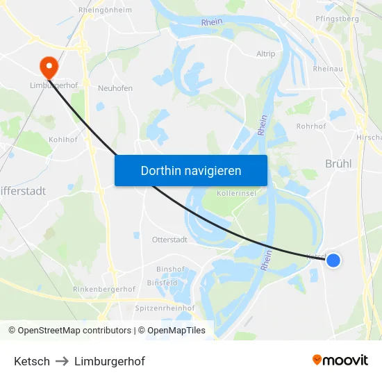 Ketsch to Limburgerhof map