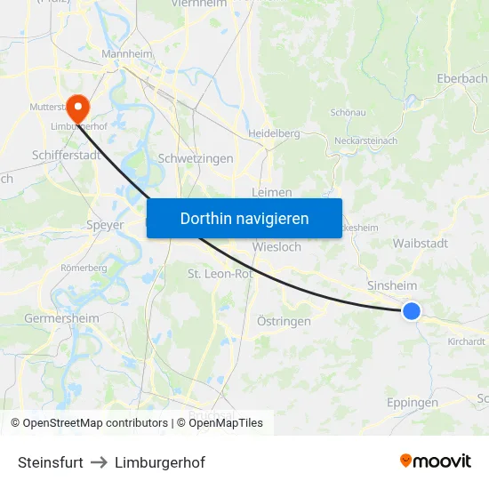 Steinsfurt to Limburgerhof map