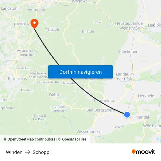 Winden to Schopp map