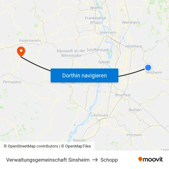 Verwaltungsgemeinschaft Sinsheim to Schopp map