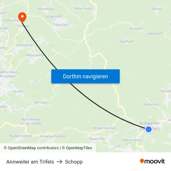 Annweiler am Trifels to Schopp map